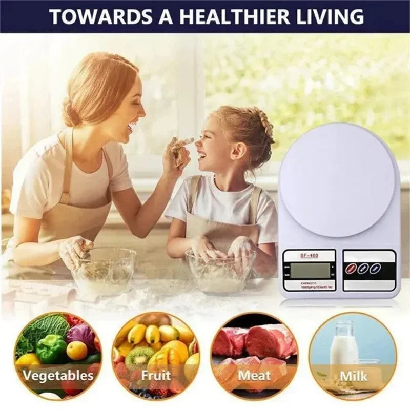 10kg x 1g Digital Kitchen Scale – High Precision Electronic Food Weighing Scale with LED Display for Baking & Cooking