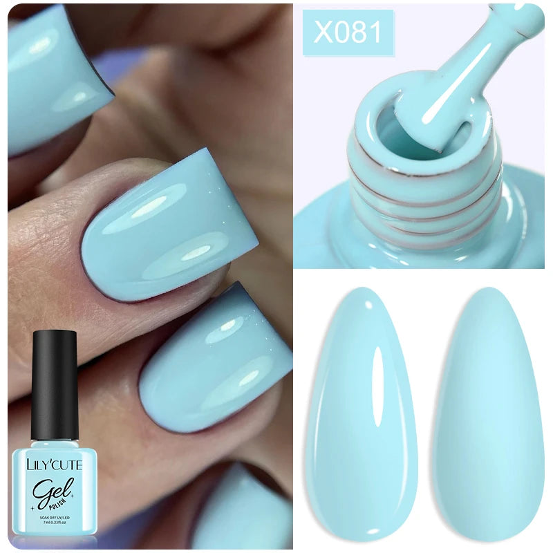 7ml Nail Gel Polish – 125 Solid Colors, Soak-Off UV LED Semi-Permanent Gel for Manicure
