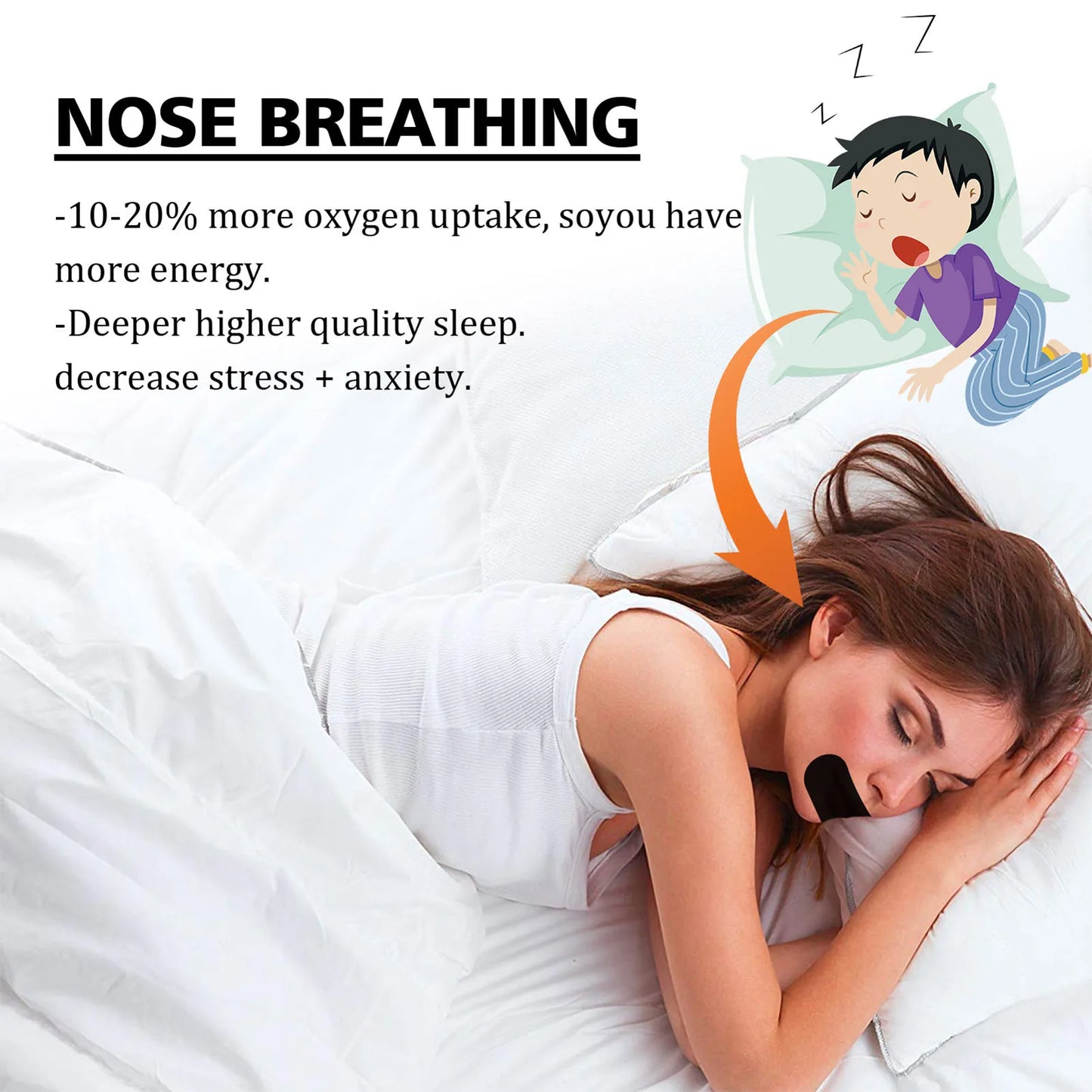 60PCS Mouth Tape for Sleeping – Gentle Mouth Strips to Prevent Snoring and Encourage Nose Breathing at Night