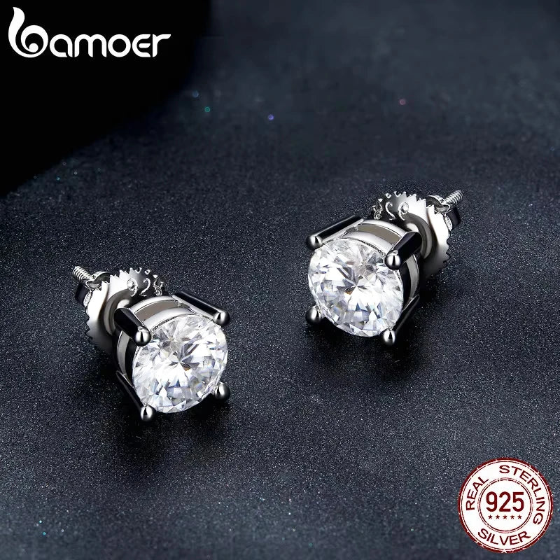 2 Carat Moissanite Heart Prong Stud Earrings – D Color VVS1 Stones on 925 Sterling Silver for Women