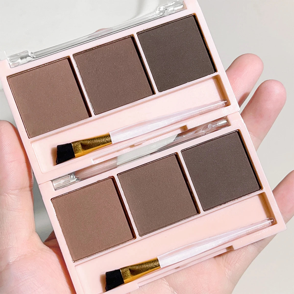 3-Color Brow Powder Set with Brush – Long-Lasting, Natural Definition for Fuller, Sculpted Brows