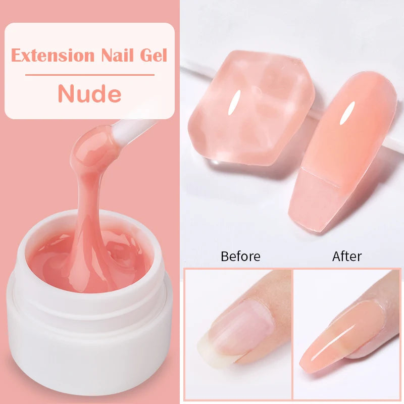 6-in-1 HEMA-Free Hard Gel Nail Polish – Clear Self-Leveling Nail Extension & Reinforcement Builder Gel (8ml)