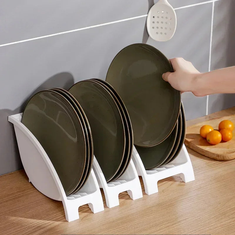 Upright Dish Drying Rack – Non-Folding Plate Organizer for Kitchen Counter Storage