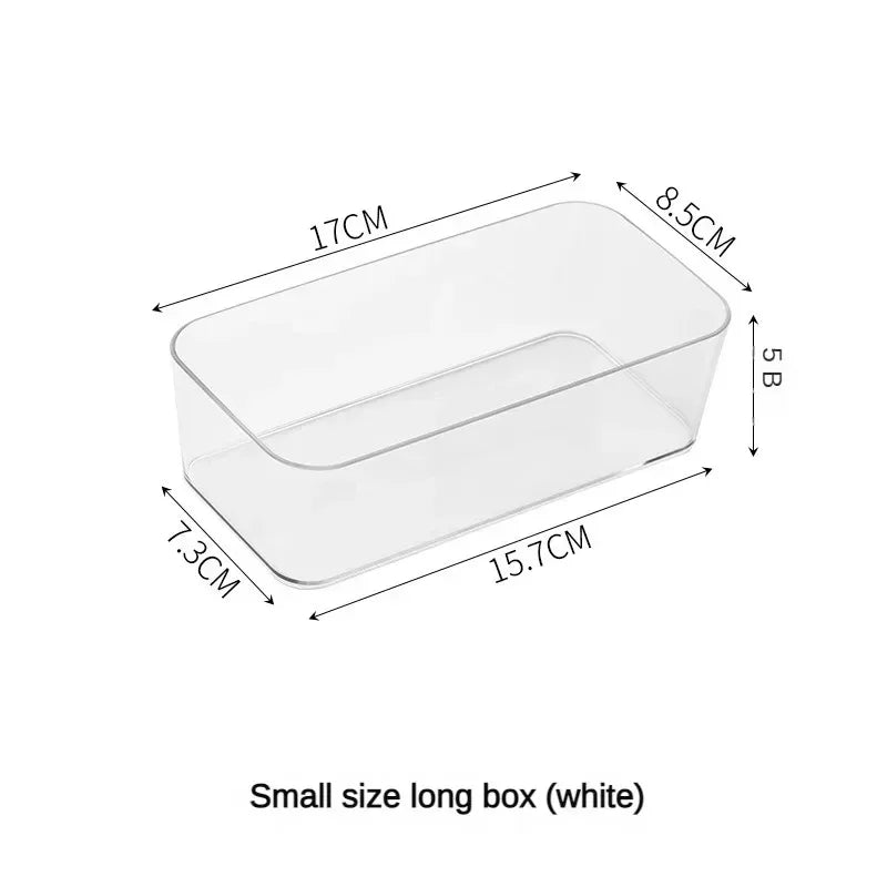 Clear Acrylic Desk Drawer Organizer – Multi-Purpose Storage Bins for Makeup, Bathroom, Office, and Kitchen Accessories