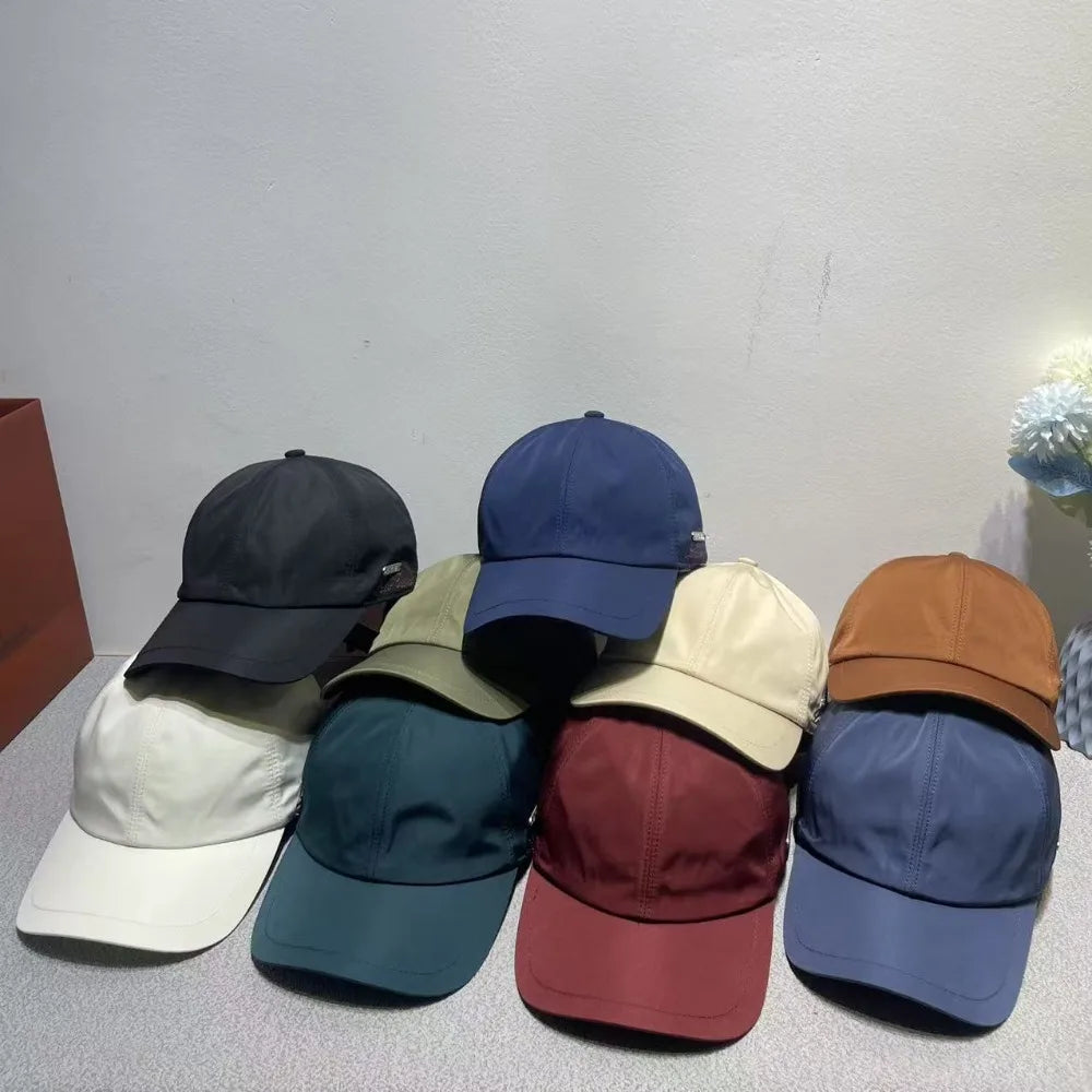 Unisex Embroidered Letter Baseball Cap – Adjustable Cotton Sun Hat with Inverted Iron Logo for Travel and Casual Wear