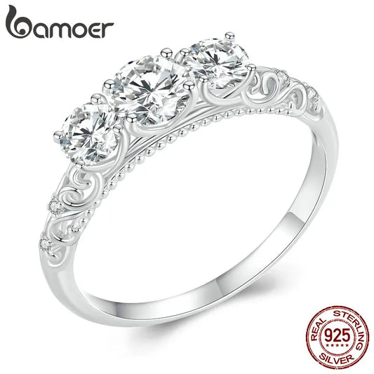 925 Sterling Silver 1.1CTTW Moissanite Engagement Ring – White Gold Plated D Color VVS1 for Women