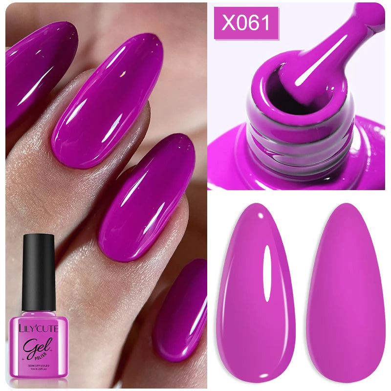 7ml Nail Gel Polish – 125 Solid Colors, Soak-Off UV LED Semi-Permanent Gel for Manicure