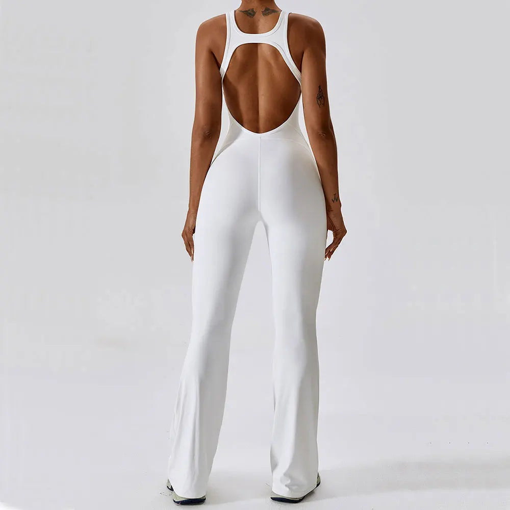 Women's One-Piece Sleeveless Yoga Jumpsuit – Seamless Butt-Lifting Fitness Bodysuit for Activewear & Workout