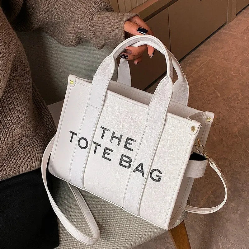 Women's Large Solid Tote Bag – Fashion Crossbody Handbag with Zipper Closure and Interior Compartment