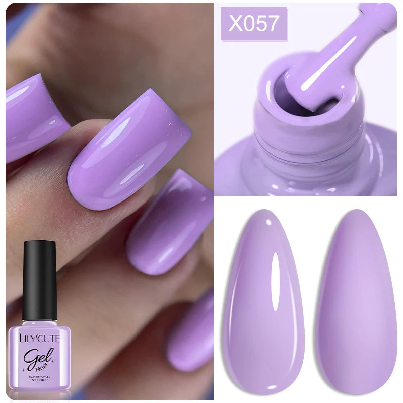 7ml Nail Gel Polish – 125 Solid Colors, Soak-Off UV LED Semi-Permanent Gel for Manicure