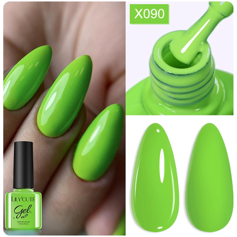 7ml Nail Gel Polish – 125 Solid Colors, Soak-Off UV LED Semi-Permanent Gel for Manicure