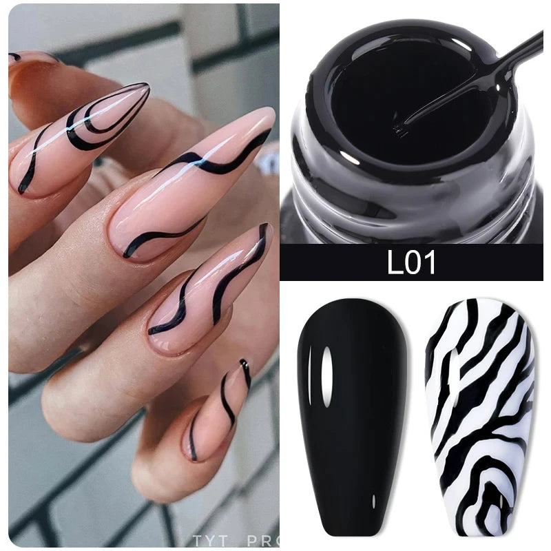 5ml Metallic Gold & Silver Liner Gel – Super Bright Mirror Nail Art Drawing Gel for French Tips & Design