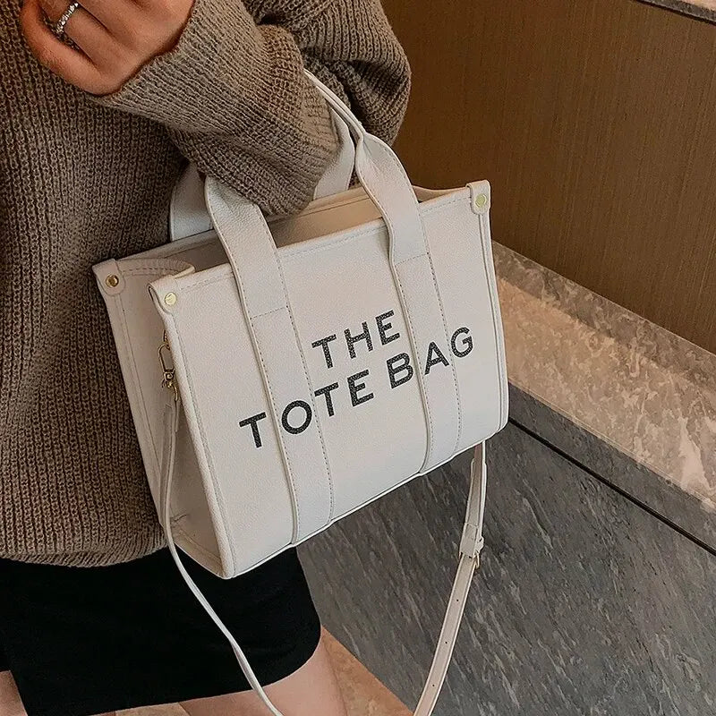Women's Large Solid Tote Bag – Fashion Crossbody Handbag with Zipper Closure and Interior Compartment
