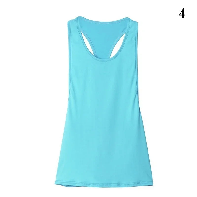 Women's Quick-Dry T-Back Tank Top – Slim Fit Sleeveless Workout Vest