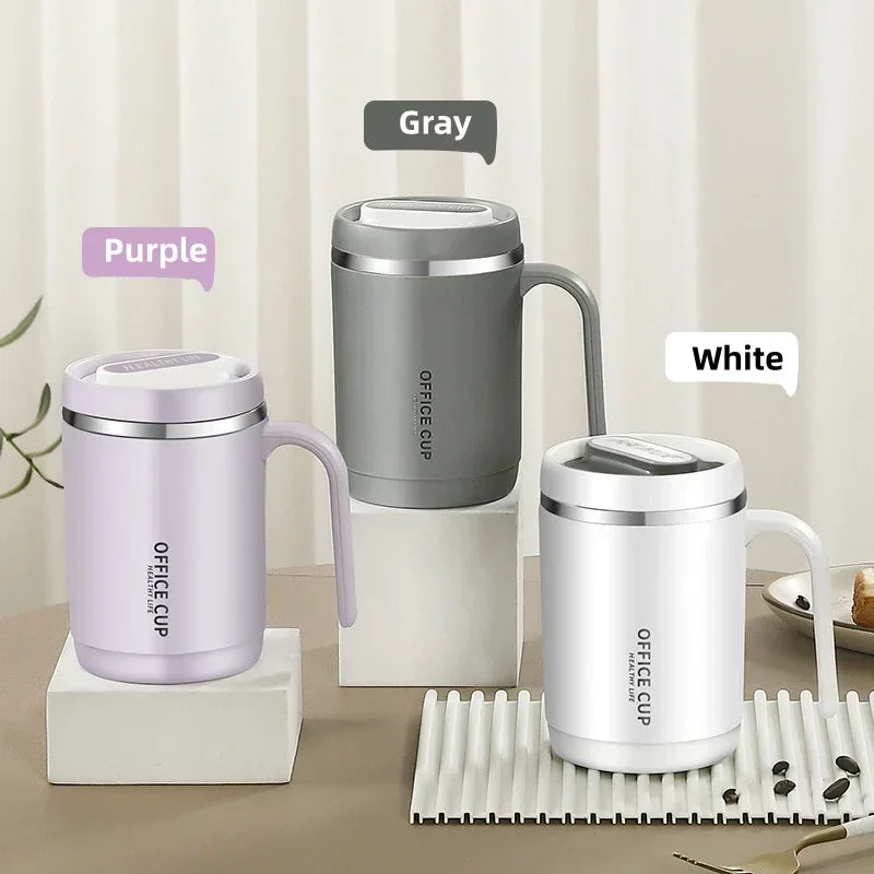 500ml Insulated Coffee Mug with Lid – Portable Large-Capacity Travel Cup with PP or 304 Stainless Steel Liner