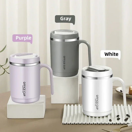 500ml Insulated Coffee Mug with Lid – Portable Large-Capacity Travel Cup with PP or 304 Stainless Steel Liner
