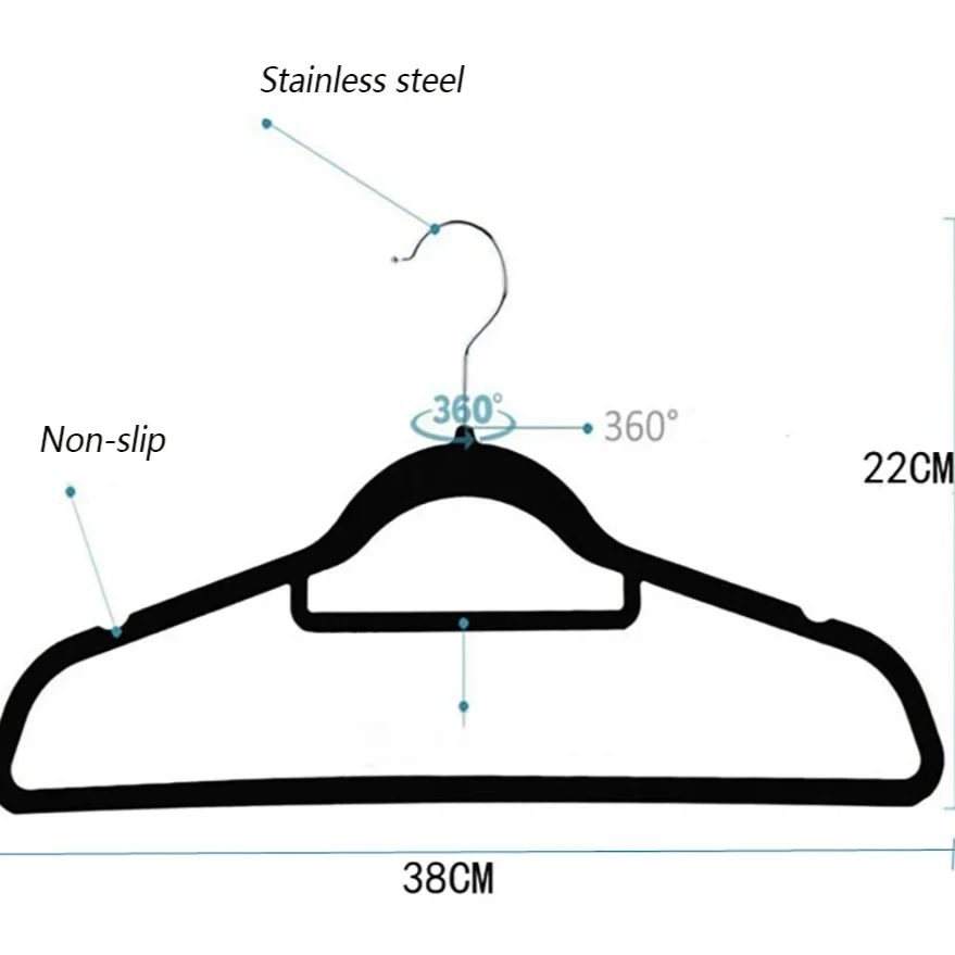 5pcs Velvet Non-Slip Clothes Hangers – Luxury Flocked Skirt & Trouser Hangers for Adult Closet Storage