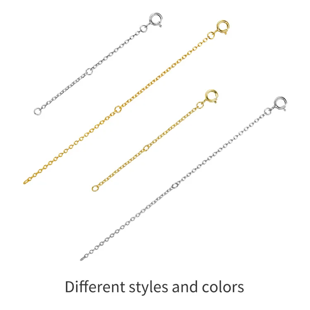 14K Gold Plated 925 Sterling Silver Necklace Extension Chains – Lobster Clasp DIY Jewelry Making Accessory