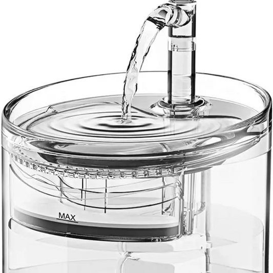 1.5L Transparent Cat Water Fountain – Ultra-Quiet Automatic Pet Drinking Dispenser with 3 Water Modes & Quadruple Filtration