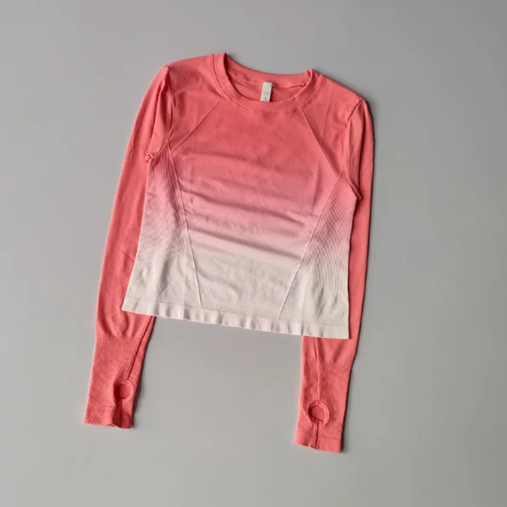 Slim Fit Quick-Dry Long Sleeve Yoga Shirt – Women's Seamless Fitness Top