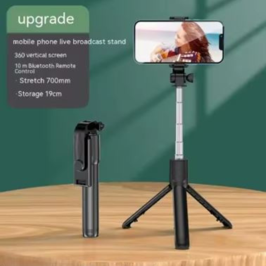 Wireless Bluetooth Selfie Stick with Fill Light – Mini Tripod Stand, Remote Shutter, Adjustable Phone Holder for iPhone, Samsung, Xiaomi