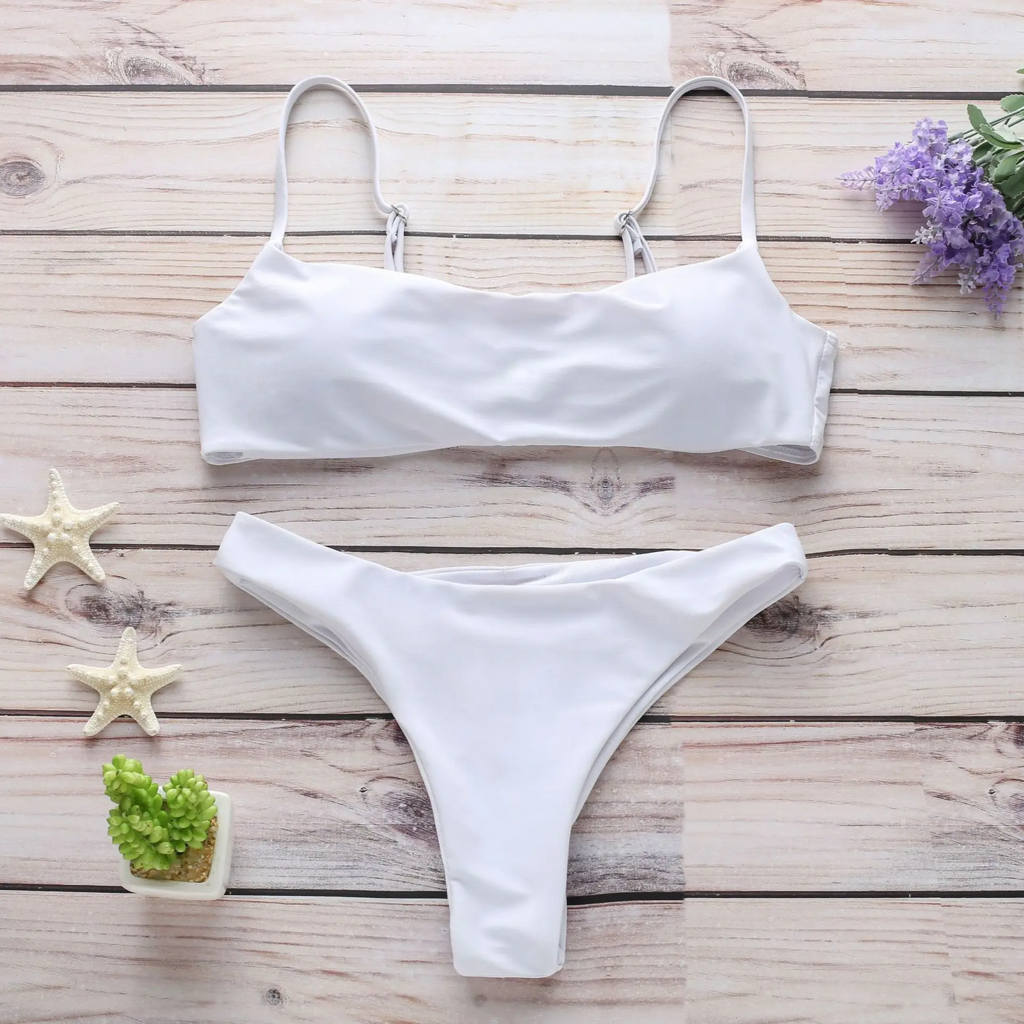Solid Color Sexy Bikini Set – Women's Two-Piece Low Waist Swimsuit with Padded Top, Summer Swimwear XL Sizes