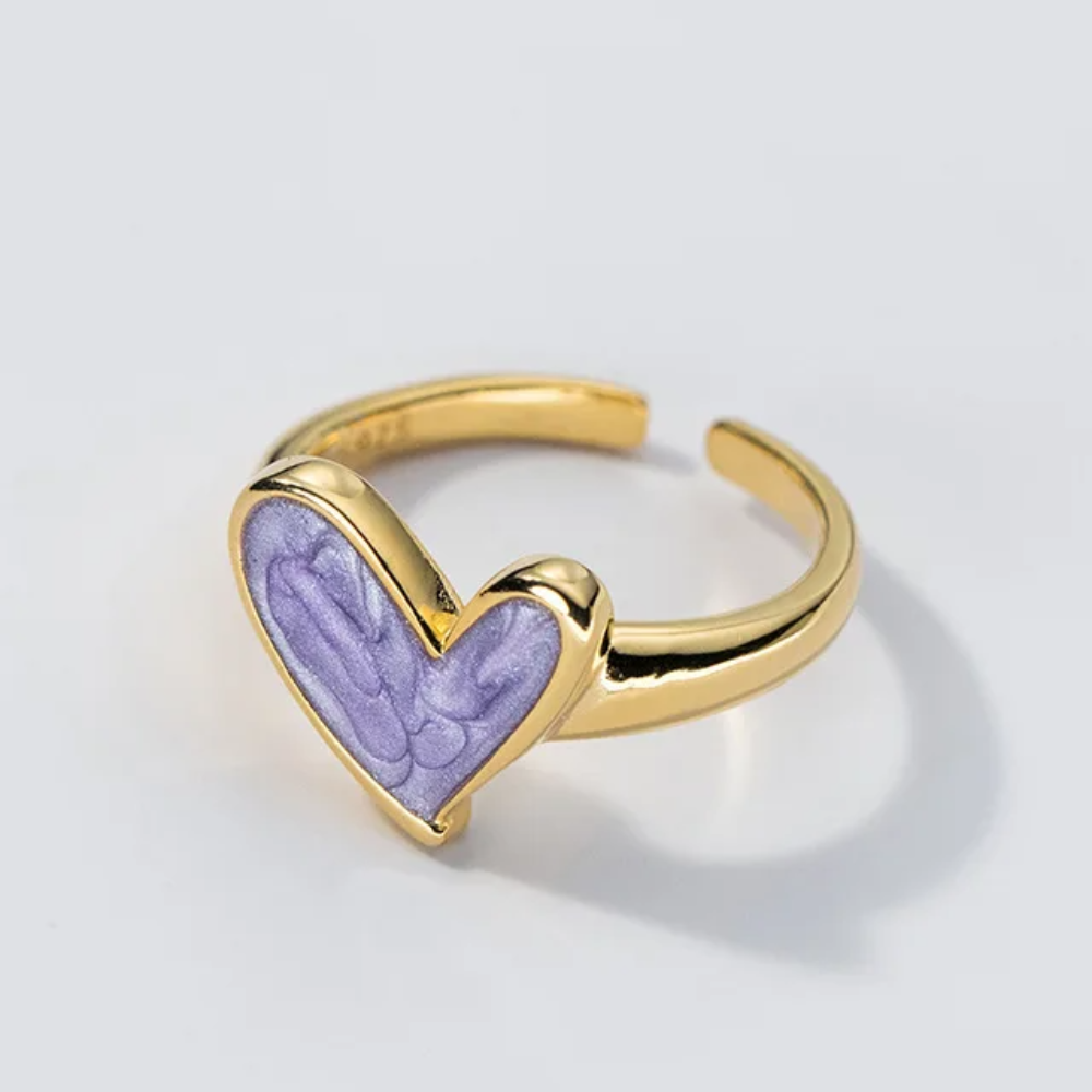 Vintage 925 Sterling Silver Drip Glue Heart Finger Ring Adjustable  Silver Rings For Women Wedding Luxury Jewelry Brand Gift