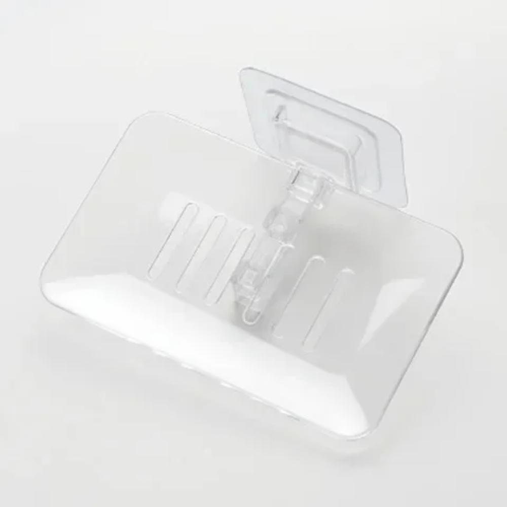 Wall-Mounted Double-Layer Soap Rack – No Drilling, Self-Adhesive Bathroom Sponge Holder & Soap Dishhome