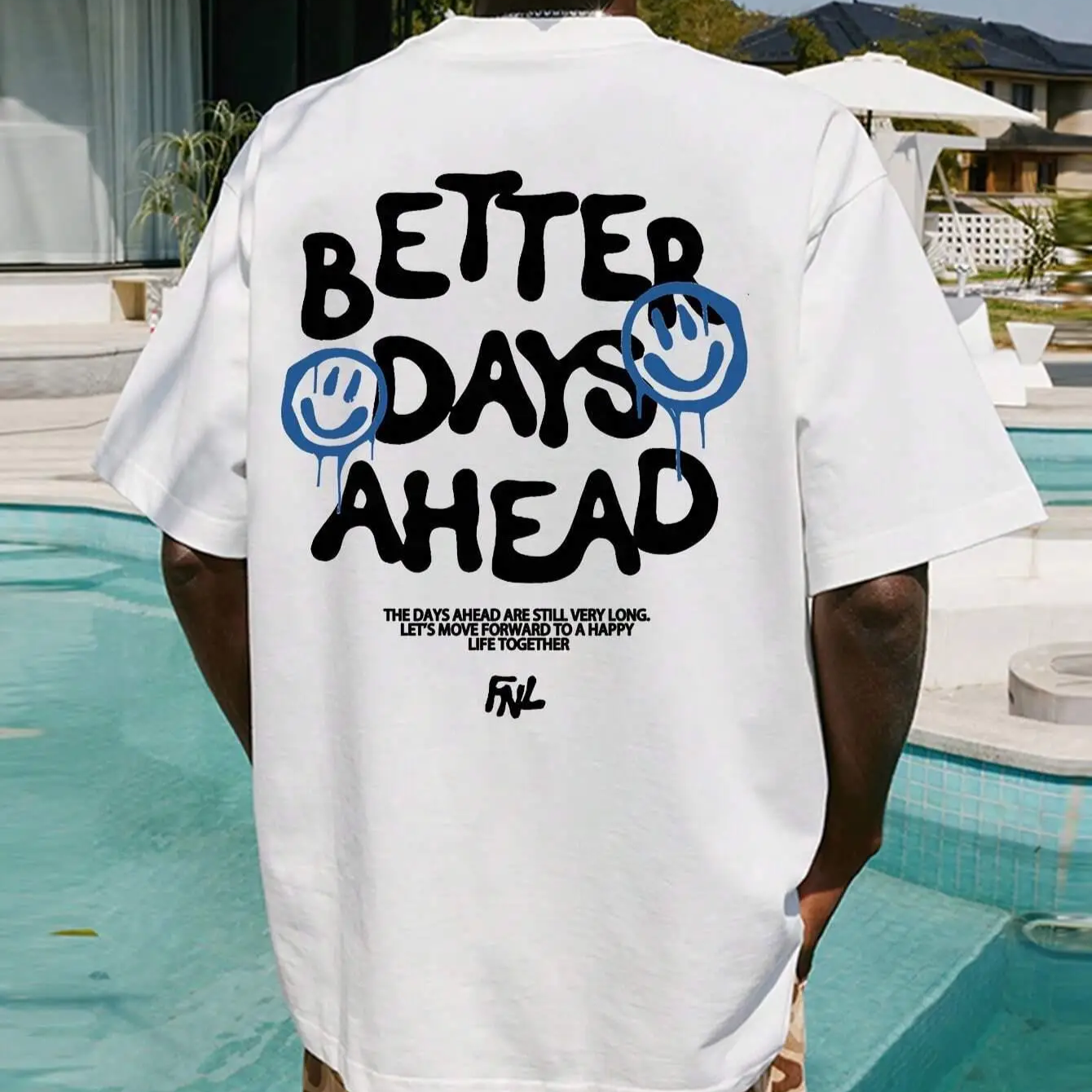 Better Days Ahead Oversized Cotton T-Shirt – Casual Summer Tee with Positive Letter Graphic