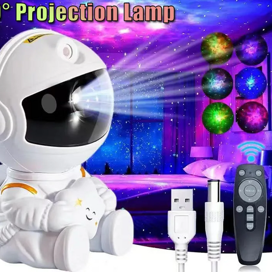 Astronaut Galaxy Star Projector Light – LED Space Nebula Ceiling Lamp with USB Power, Water Ripple Effect for Bedroom & Kids Decor