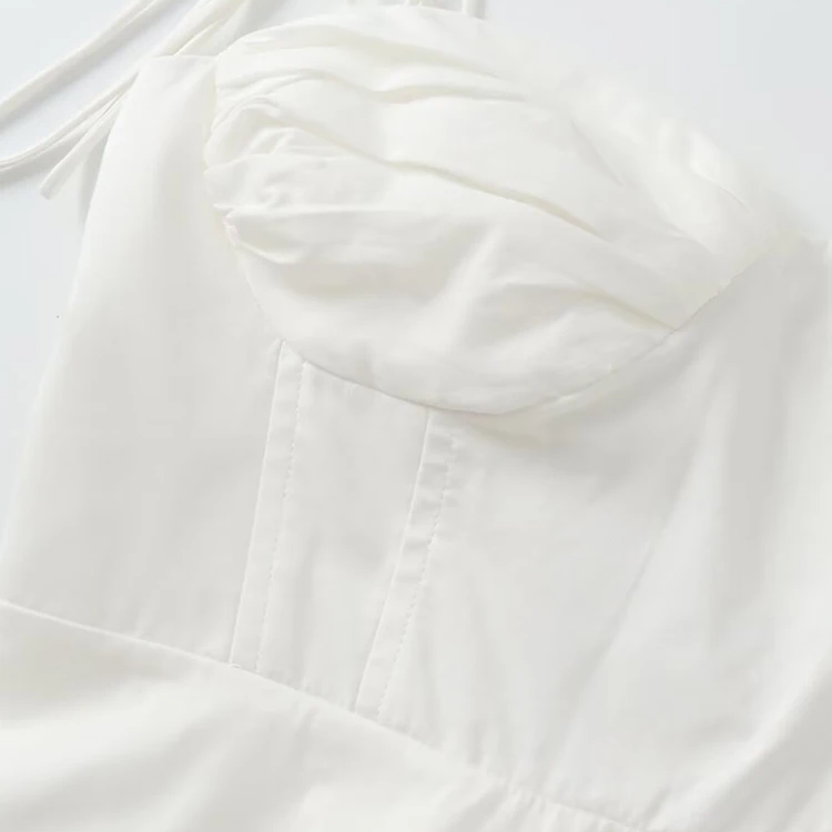 Asymmetric Bustier Camisole Top – Sweetheart Neck with Tie Straps and Side Zipper