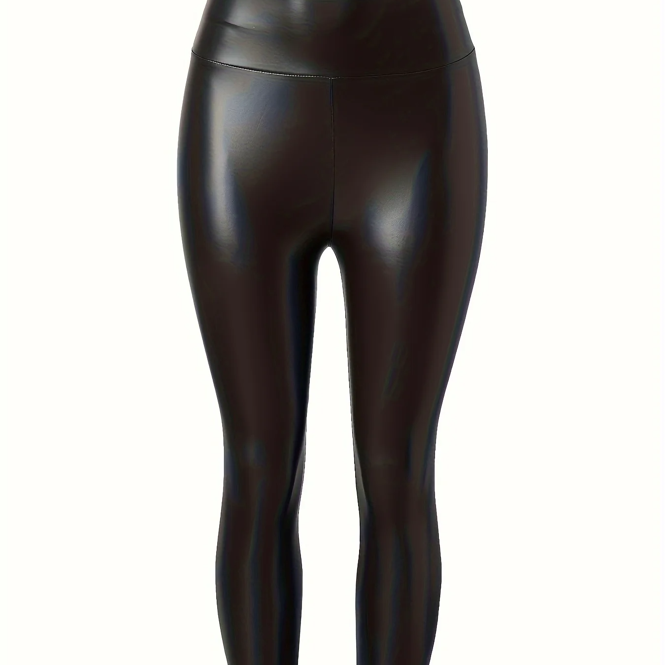 Women’s High Waist Slim Fit Faux Leather Leggings – Sexy Club Style Ankle-Length Stretch Pants for Casual & Night Out Wear