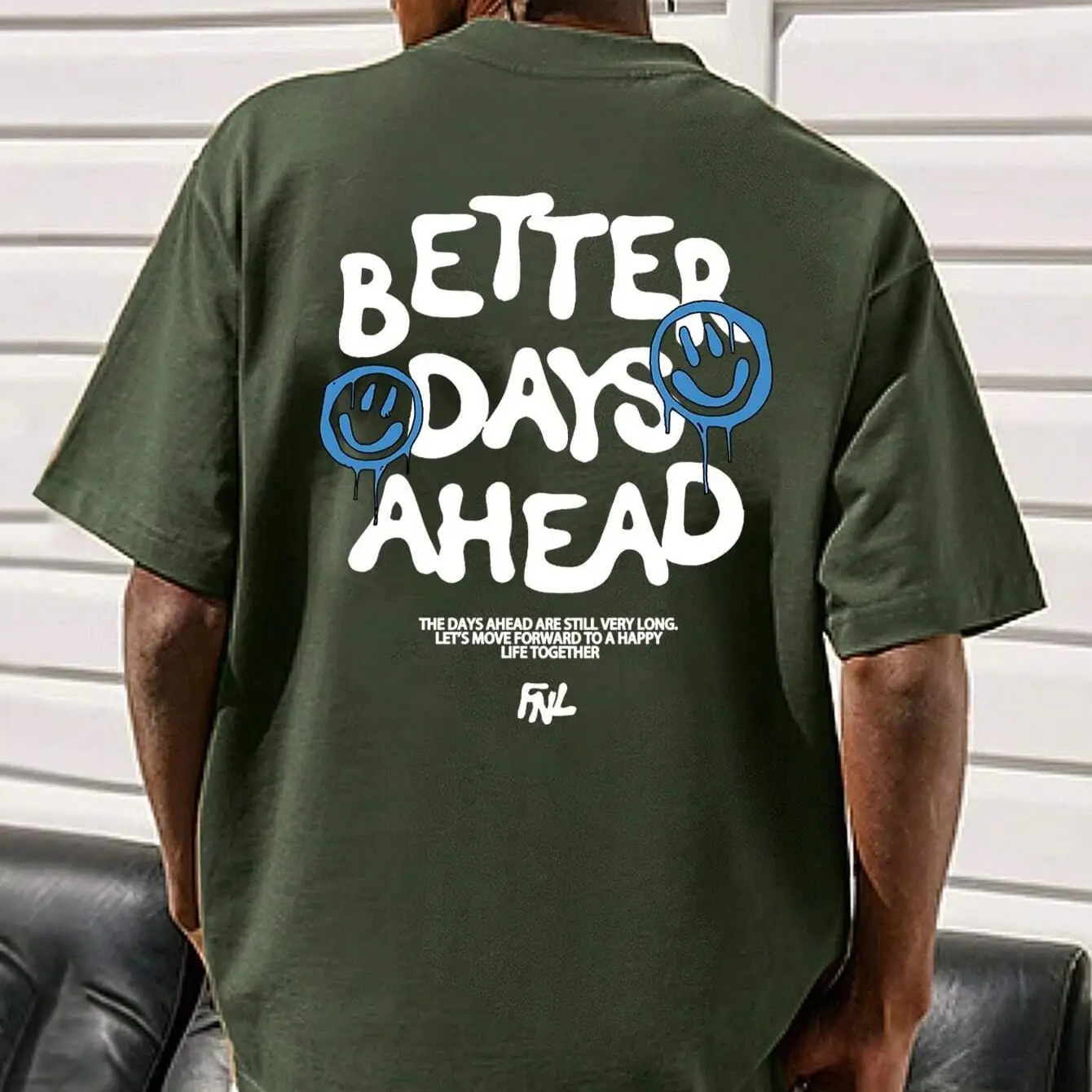 Better Days Ahead Oversized Cotton T-Shirt – Casual Summer Tee with Positive Letter Graphic
