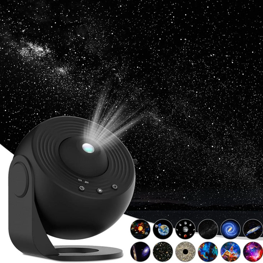 12-in-1 HD Galaxy Projector Night Light – 360° Rotating Star Planetarium Lamp for Kids and Romantic Spaces
