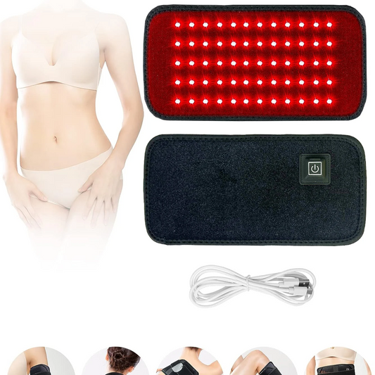 60-LED Red & Infrared Light Therapy Belt – 660nm & 850nm Slimming Heat Pad for Waist and Back, Fat Burning and Skin Lifting Wrap