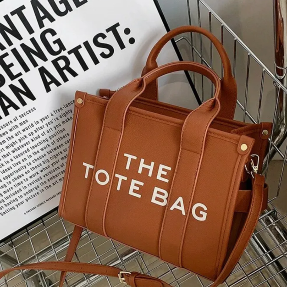 Women's Large Solid Tote Bag – Fashion Crossbody Handbag with Zipper Closure and Interior Compartment