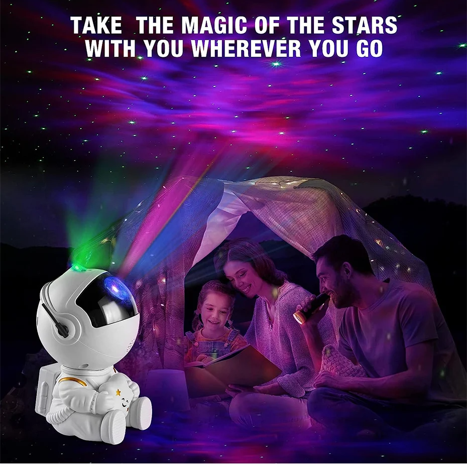 Astronaut Galaxy Star Projector Light – LED Starry Sky Nebula Lamp with Remote Control – USB Night Light for Kids, Adults, Bedroom, or Gift Use