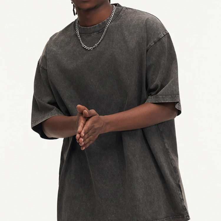 Washed Oversized Cotton T-Shirt – Vintage Y2K Short Sleeve Tee for Men and Women