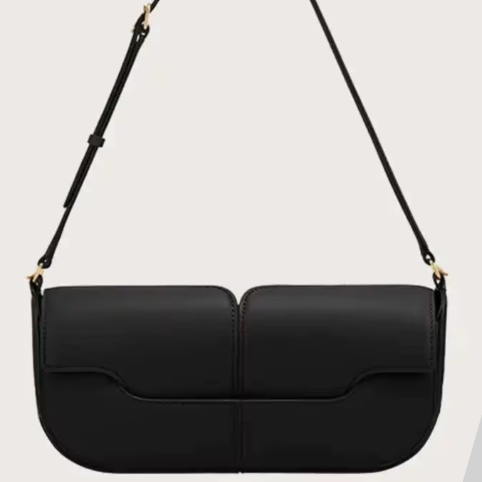 Women's Smooth Cowhide Leather Tote Shoulder Bag – Elegant Underarm Baguette Purse